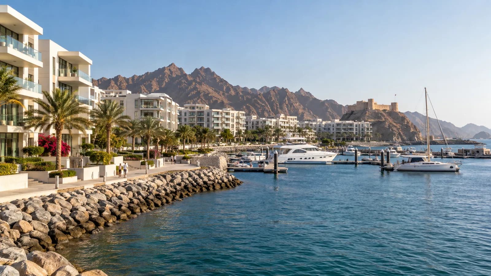 Waterfront residences and marina in Muscat